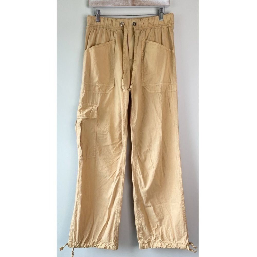 Aerie Avenue Baggy Cargo Pants S Tan Parachute Retro Y2K Grunge Cargo Cotton - Picture 2 of 13
